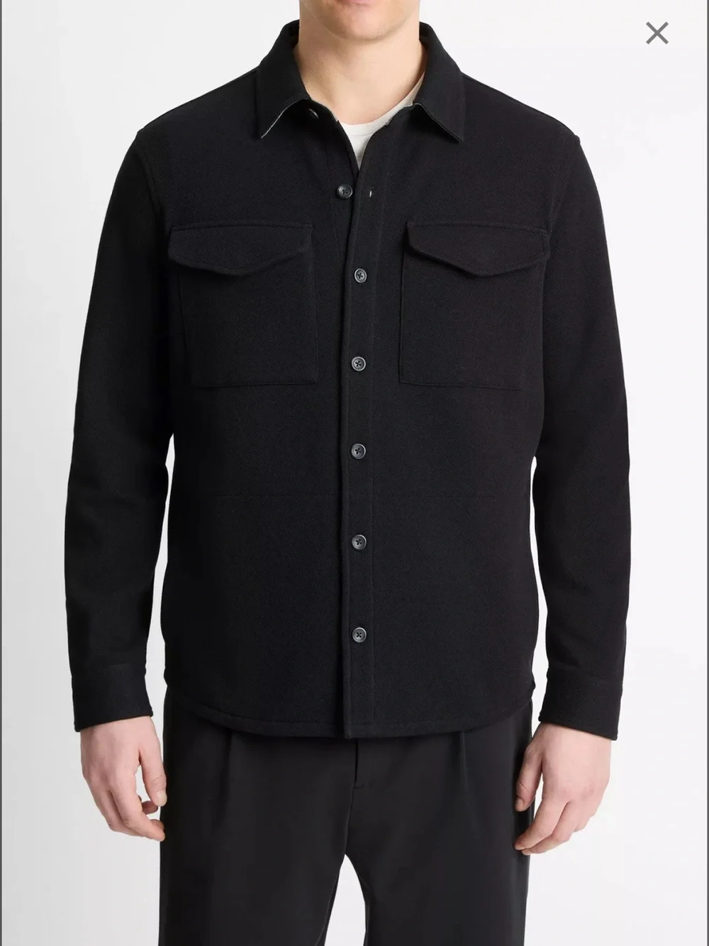 VINCE Splittable Wool-Blend Shirt Jacket Large